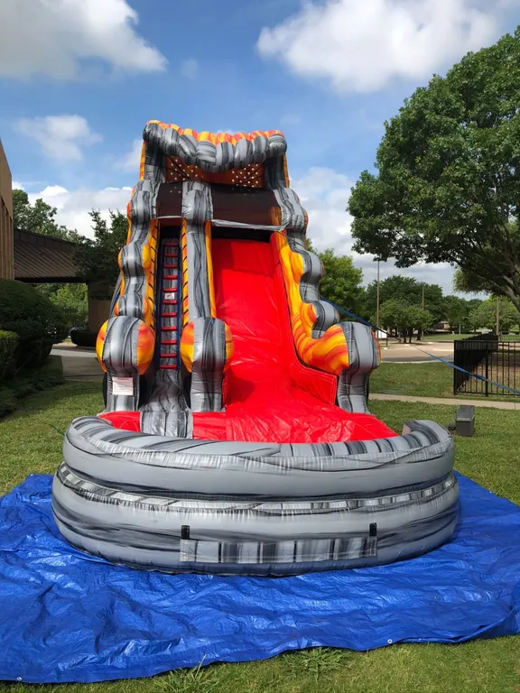 Red inflatable water slide rental